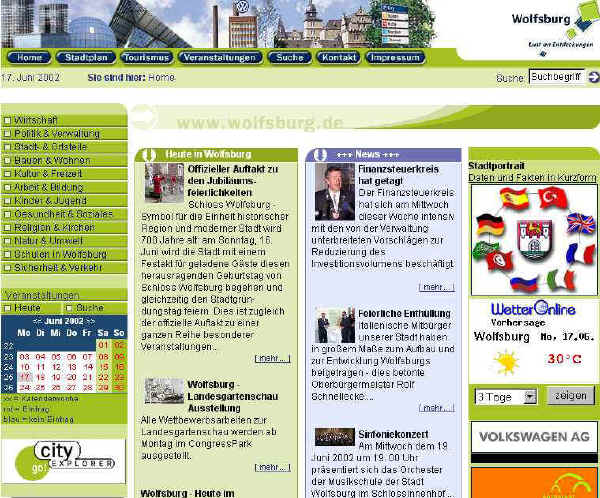 Website der Stadt Wolfsburg